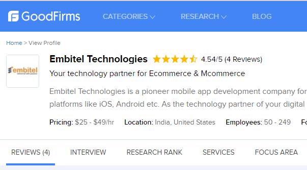 Embitel Ecommerce Reviews